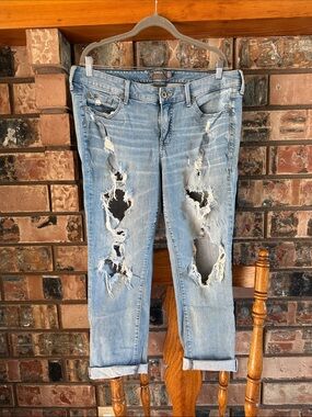 torrid Light Blue Distressed Boyfriend Jeans